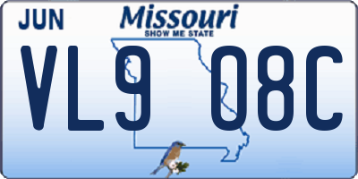MO license plate VL9O8C