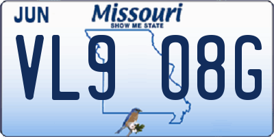 MO license plate VL9O8G