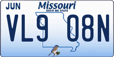 MO license plate VL9O8N