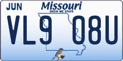 MO license plate VL9O8U