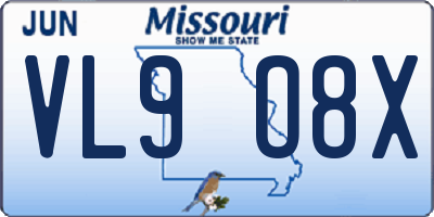 MO license plate VL9O8X