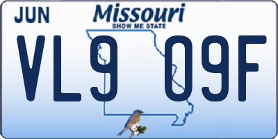 MO license plate VL9O9F