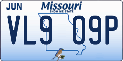 MO license plate VL9O9P