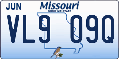 MO license plate VL9O9Q