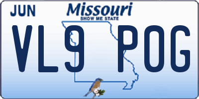 MO license plate VL9P0G