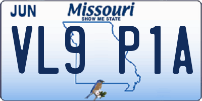 MO license plate VL9P1A