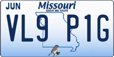 MO license plate VL9P1G