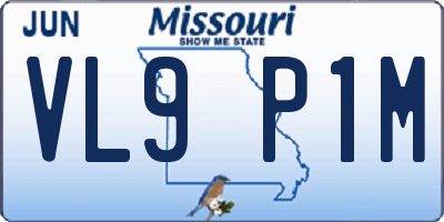 MO license plate VL9P1M