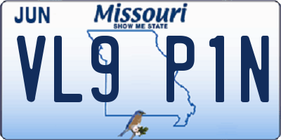 MO license plate VL9P1N