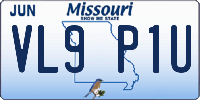 MO license plate VL9P1U