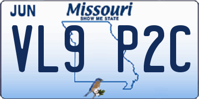 MO license plate VL9P2C