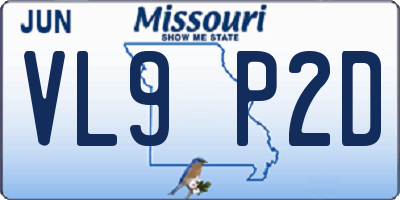 MO license plate VL9P2D