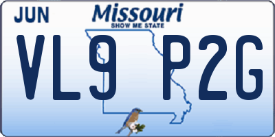 MO license plate VL9P2G