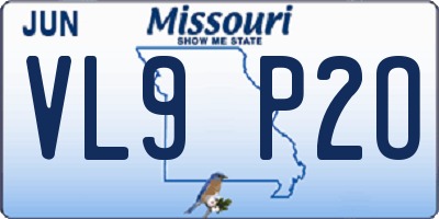 MO license plate VL9P2O