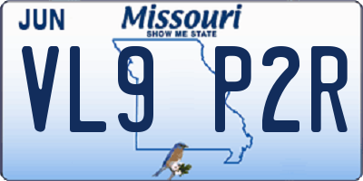 MO license plate VL9P2R