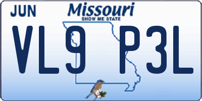 MO license plate VL9P3L