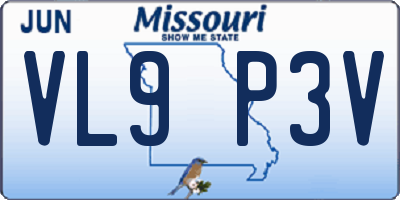 MO license plate VL9P3V