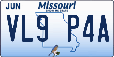 MO license plate VL9P4A