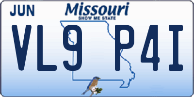 MO license plate VL9P4I