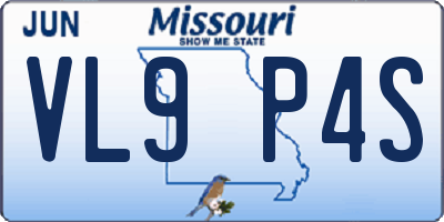 MO license plate VL9P4S