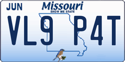 MO license plate VL9P4T