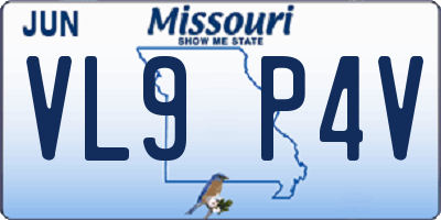 MO license plate VL9P4V