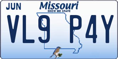 MO license plate VL9P4Y