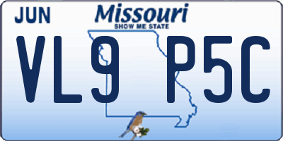 MO license plate VL9P5C