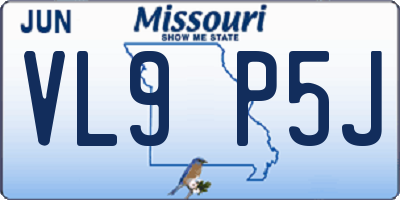MO license plate VL9P5J