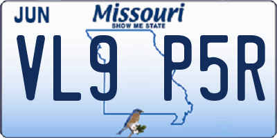 MO license plate VL9P5R
