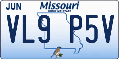 MO license plate VL9P5V