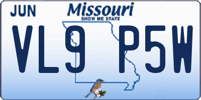 MO license plate VL9P5W