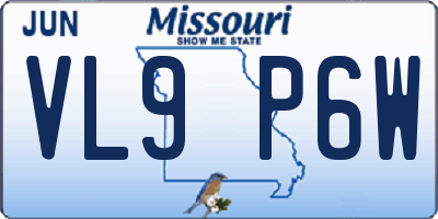MO license plate VL9P6W