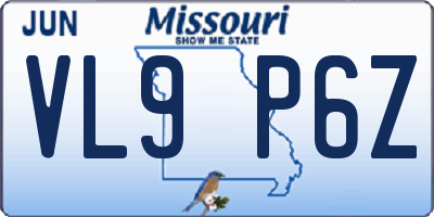 MO license plate VL9P6Z