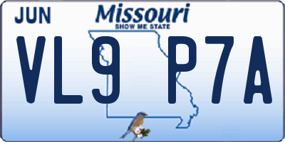MO license plate VL9P7A