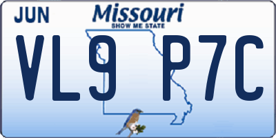 MO license plate VL9P7C