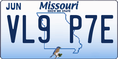 MO license plate VL9P7E