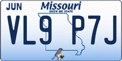 MO license plate VL9P7J