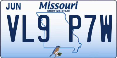 MO license plate VL9P7W