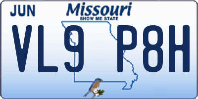 MO license plate VL9P8H