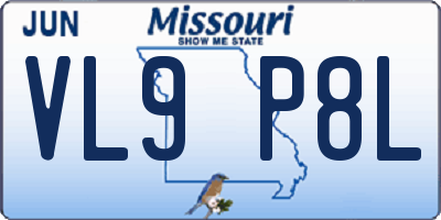 MO license plate VL9P8L