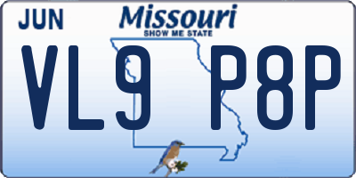 MO license plate VL9P8P
