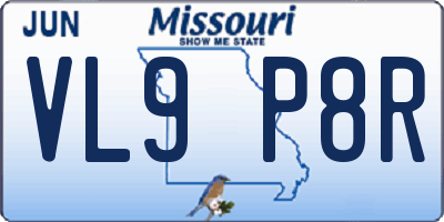 MO license plate VL9P8R