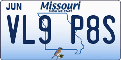 MO license plate VL9P8S
