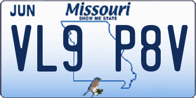 MO license plate VL9P8V
