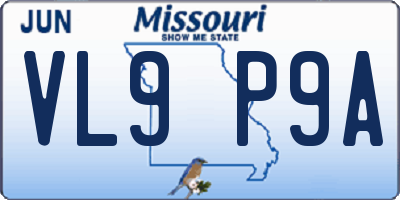 MO license plate VL9P9A