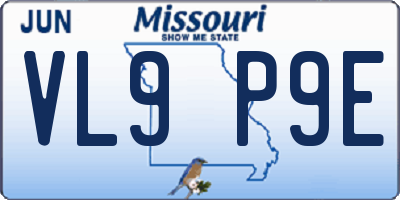 MO license plate VL9P9E