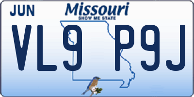 MO license plate VL9P9J