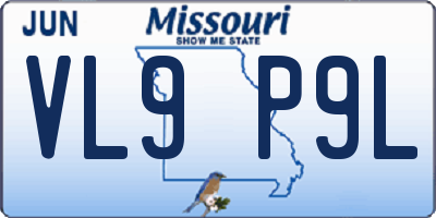 MO license plate VL9P9L