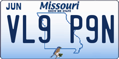 MO license plate VL9P9N